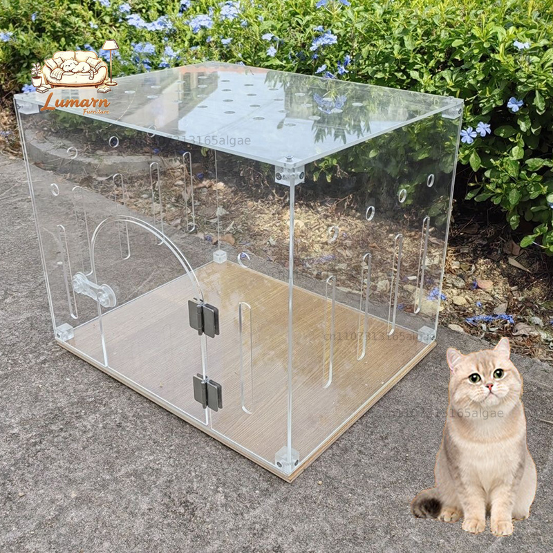 Pet Supplies In Store - Şeffaf Akrilik Kedi Kafesi İç Mekan